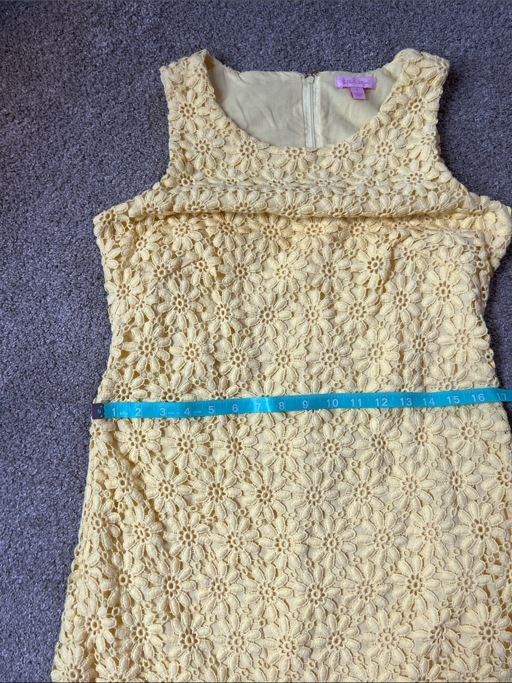 🌼🌼🌼🌼Lilly Pulitzer Yellow Crocheted Daisy Lace “Lela” Shift sz6 - Picture 5 of 11